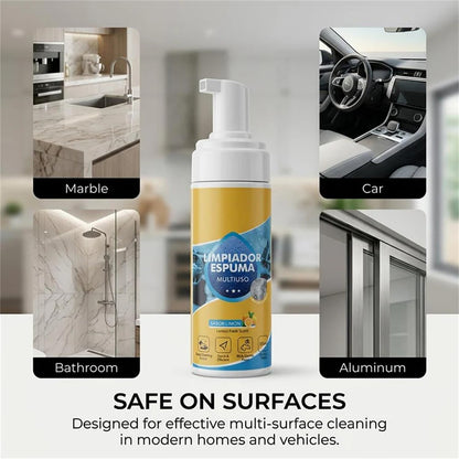 4-in-1 Multi-Enzyme Foam Cleaner 5oz, All-Purpose Deep Cleaning Spray for Car Interior, Kitchen Grease, Bathroom Tiles, Sofa Upholstery (1PC+1*Sponge+Towel) outdoorfun