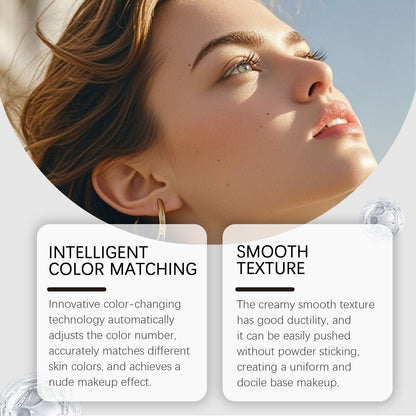 Korean Color-Changing Foundation with Detachable Brush - Full to Medium Coverage Base Makeup