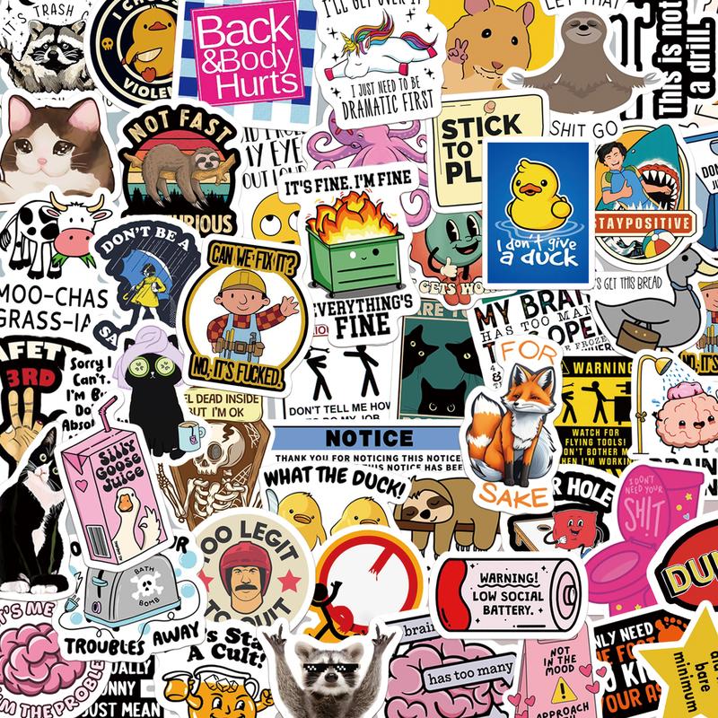 130PCS Funny Saying Sticker Pack - Snarky,