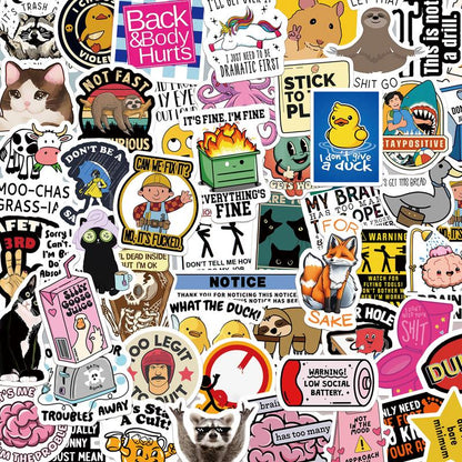 130PCS Funny Saying Sticker Pack - Snarky,