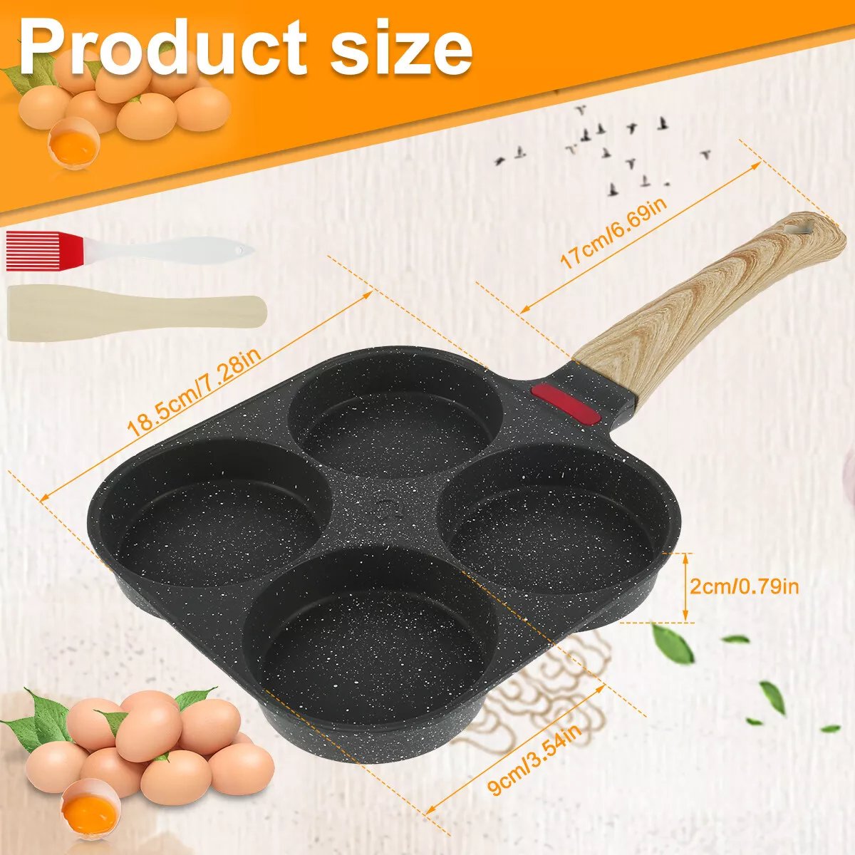🏆Hot Sale⚡🔥🍳4 Egg Frying Pan