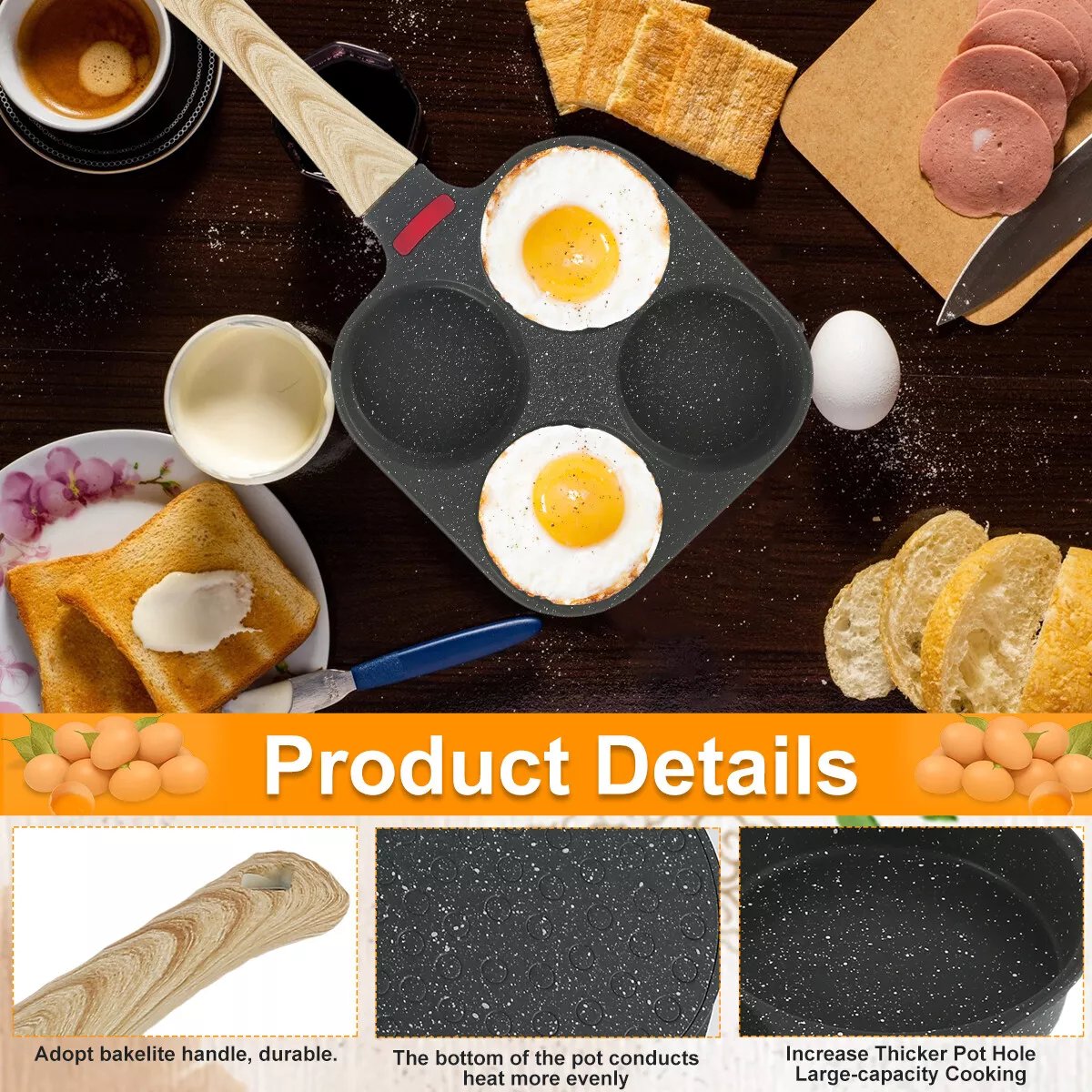 🏆Hot Sale⚡🔥🍳4 Egg Frying Pan