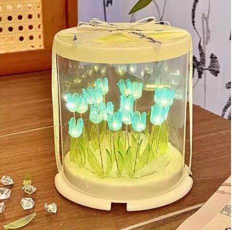 Tulip Mirror Night Light – Handmade Flower Lamp for Bedroom & Gifts