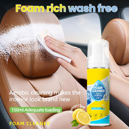 4-in-1 Multi-Enzyme Foam Cleaner 5oz, All-Purpose Deep Cleaning Spray for Car Interior, Kitchen Grease, Bathroom Tiles, Sofa Upholstery (1PC+1*Sponge+Towel) outdoorfun