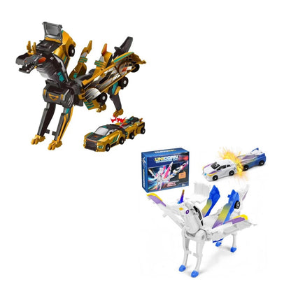 Magnetic Dino Car Toy – 2-in-1 Automatic Transforming Vehicle Gift The second one is more favorable！