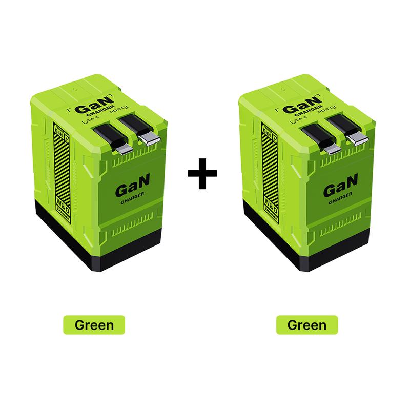 W&O 2pcs 4-in-1 Fast Charging Adapter Compatible with 120W | GaN Technology, Foldable Design, Type-C & Lightning Cables for iPhone, iPad, MacBook