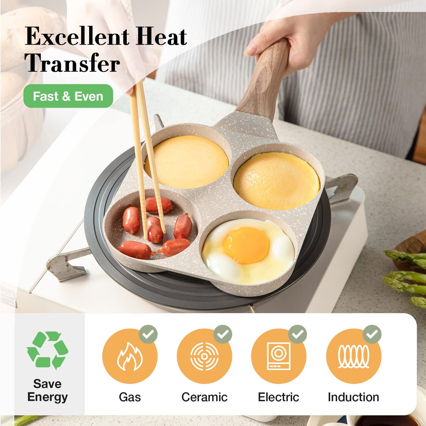 🏆Hot Sale⚡🔥🍳4 Egg Frying Pan