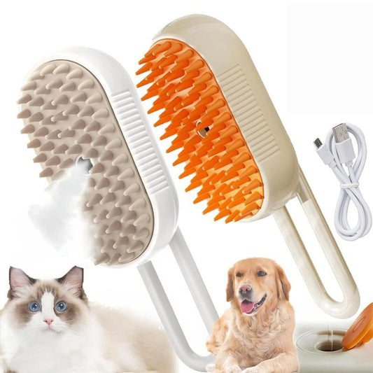 👉 3-in-1 Steam Pet Brush for Cats & Dogs | Hair Remover & Grooming Comb