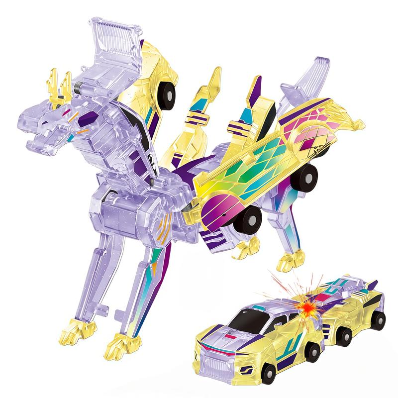 Magnetic Dino Car Toy – 2-in-1 Automatic Transforming Vehicle Gift The second one is more favorable！