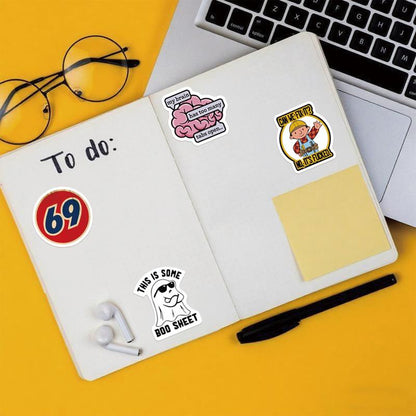 130PCS Funny Saying Sticker Pack - Snarky,