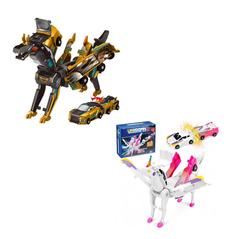 Magnetic Dino Car Toy – 2-in-1 Automatic Transforming Vehicle Gift The second one is more favorable！