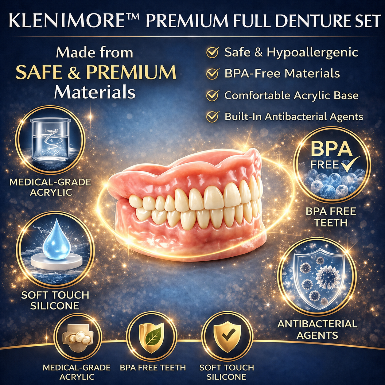 2026🏆✨LAST DAY SALE 70% OFF🔥 Newly upgraded second-generation KLENIMORE™ complete dentures