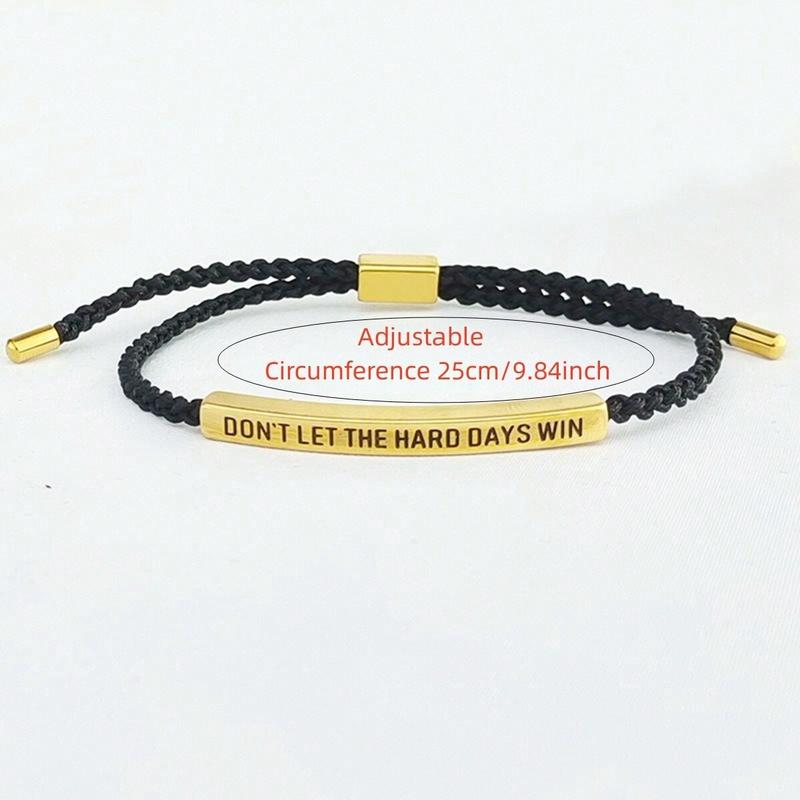 💝 Inspirational Quote Bracelet – “Don’t Let the Hard Days Win”, Perfect Gift for Family & Friends