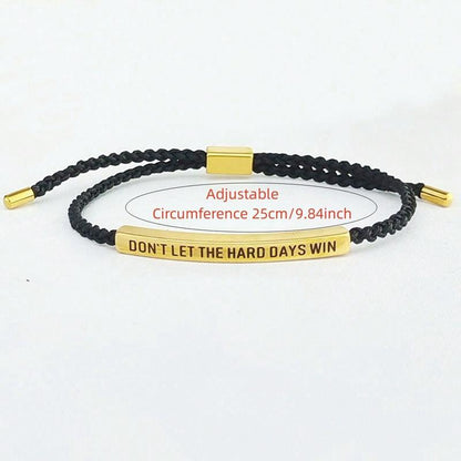 💝 Inspirational Quote Bracelet – “Don’t Let the Hard Days Win”, Perfect Gift for Family & Friends