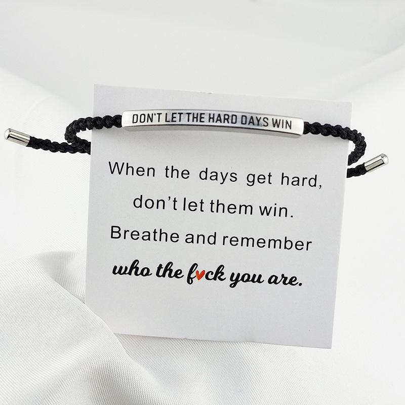 💝 Inspirational Quote Bracelet – “Don’t Let the Hard Days Win”, Perfect Gift for Family & Friends