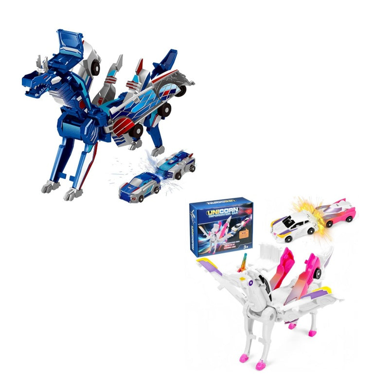 Magnetic Dino Car Toy – 2-in-1 Automatic Transforming Vehicle Gift The second one is more favorable！