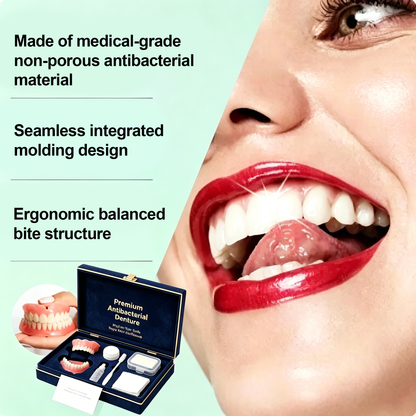 Advanced antibacterial dentures – naturally inhibit harmful bacteria and relieve oral discomfort.
