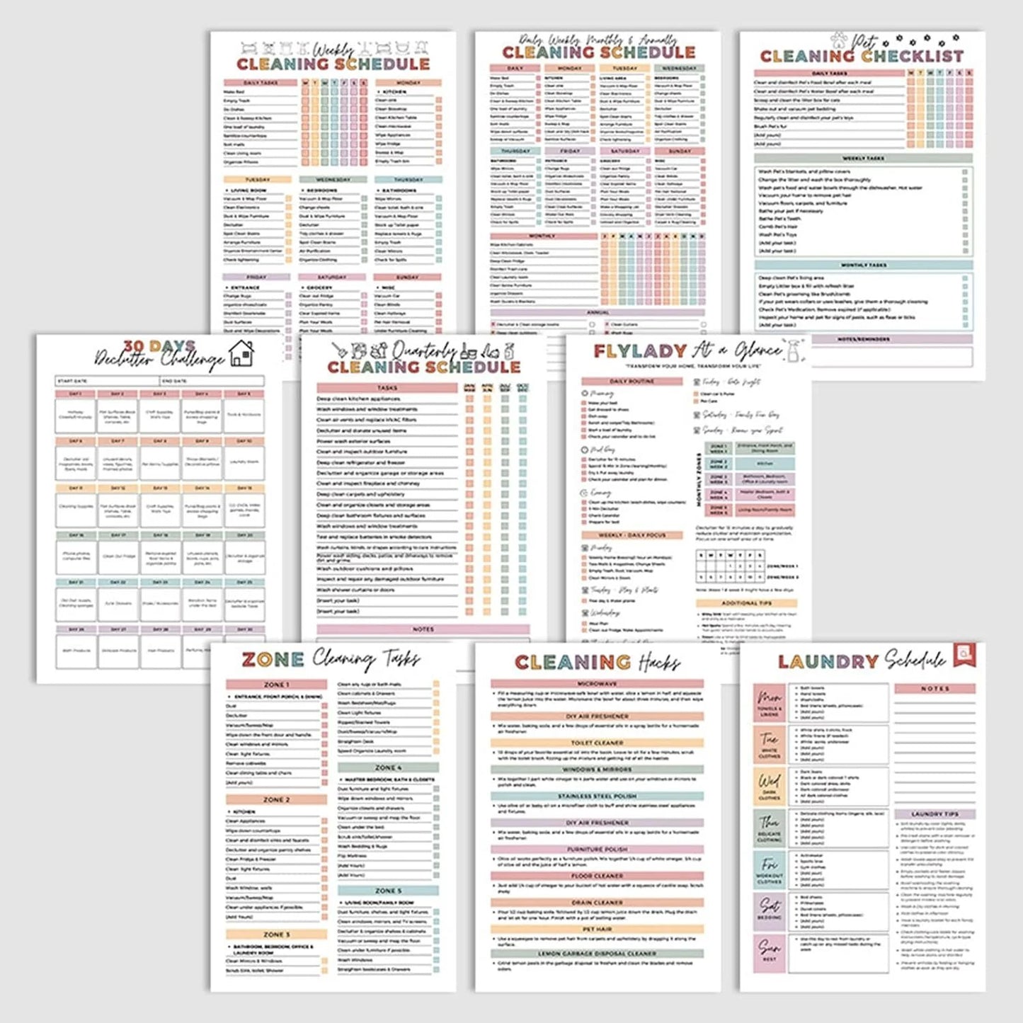 📚ADHD Cleaning Planner Bundle